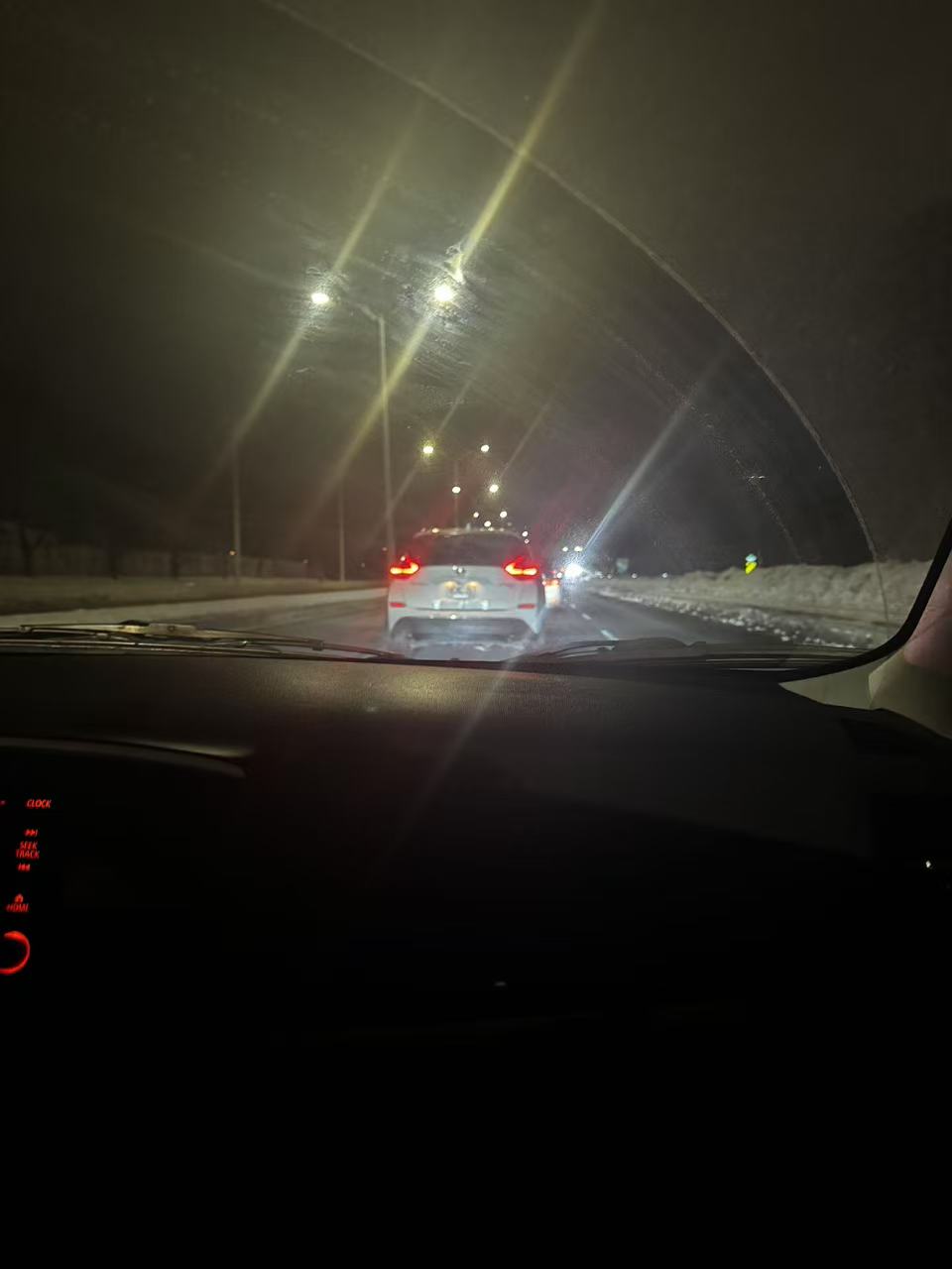 Engine sounds heard in the car