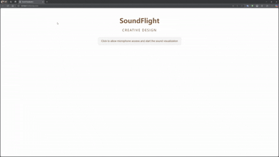 What the Gramophone Interactive Audio web title looks like at runtime